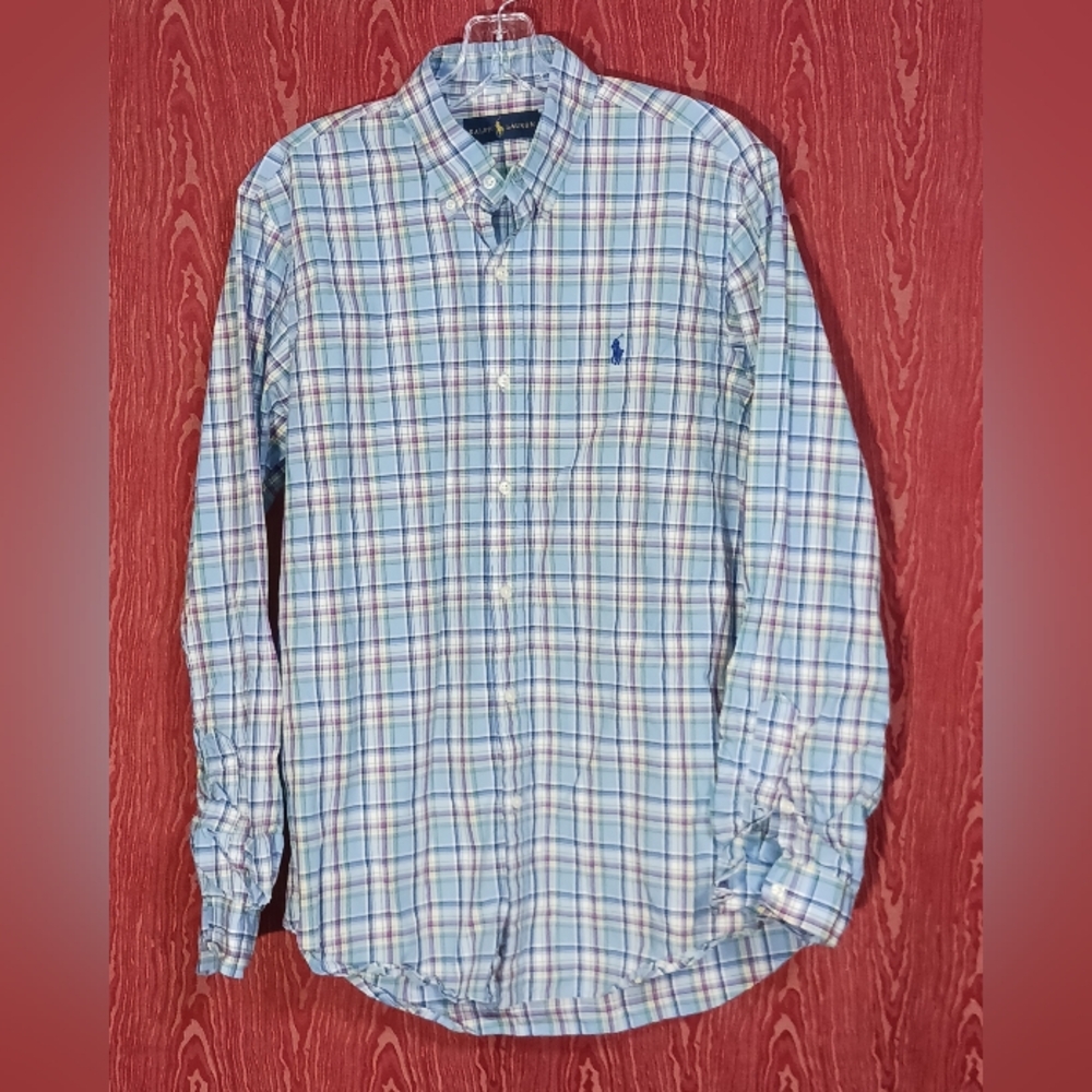 RALPH LAUREN Long Sleeve Button Collared Casual Check Casual Shirt Men's Size M